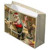 ヴィンテージサンタクロースのクリスマスワークショップ ラージペーパーバッグ (正面アングル)