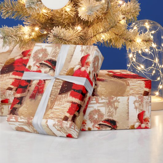 ヴィンテージサンタクロースのクリスマス包装紙 ラッピングペーパー (クリスマス)