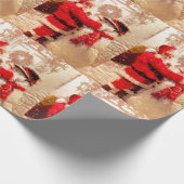 ヴィンテージサンタクロースのクリスマス包装紙 ラッピングペーパー (角)