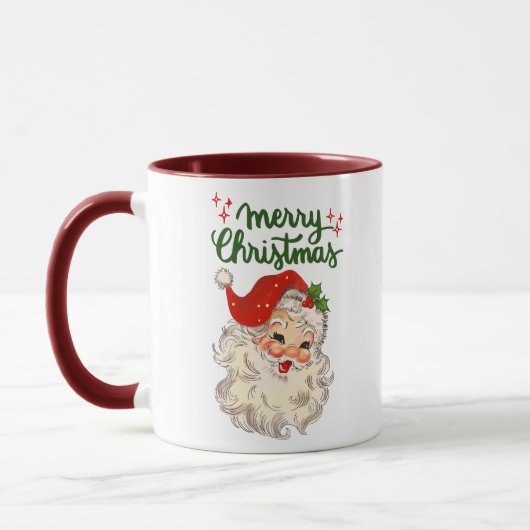 ヴィンテージサンタクロースのクリスマス マグカップ (左)
