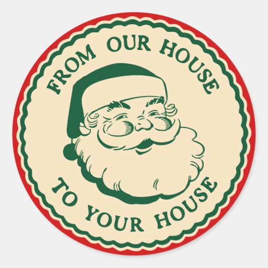 ヴィンテージサンタクロースのシール ラウンドシール (正面)