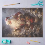 ヴィンテージサンタクロースの夜雪の森 薄葉紙 (クラフト)