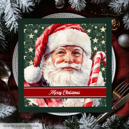 ヴィンテージサンタクロースの水の色クリスマスナプキンス