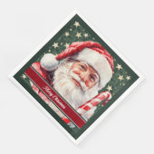 ヴィンテージサンタクロースの水の色クリスマスナプキンス (コーナー)