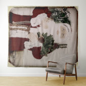 ヴィンテージサンタクロースの肖像　クリスマスホリデー タペストリー (インサイチュ(横))