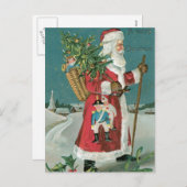 ヴィンテージサンタクロースの雪 シーズンポストカード (正面/裏面)