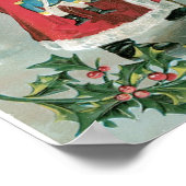 ヴィンテージサンタクロースの雪 ポスター (角)