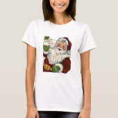 ヴィンテージサンタクロースはギフトに直面します Tシャツ (正面)