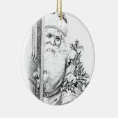 ヴィンテージサンタクロースはドアを通って来ます! セラミックオーナメント (右)