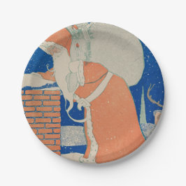 ヴィンテージサンタクロースアットチムンホリデイ ペーパープレート