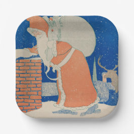 ヴィンテージサンタクロースアットチムンホリデイ ペーパープレート