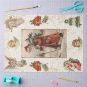 ヴィンテージサンタクロースアンジェスクリスマスデクページ 薄葉紙 (クラフト)