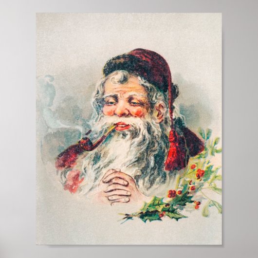 ヴィンテージサンタクロースイラストレーションホリデイ ポスター (正面)