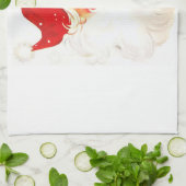 ヴィンテージサンタクロースイラストレーション キッチンタオル (折り畳み)