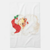 ヴィンテージサンタクロースイラストレーション キッチンタオル (縦)