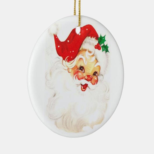 ヴィンテージサンタクロースイラストレーション セラミックオーナメント (右)