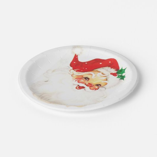ヴィンテージサンタクロースイラストレーション ペーパープレート (アングル)