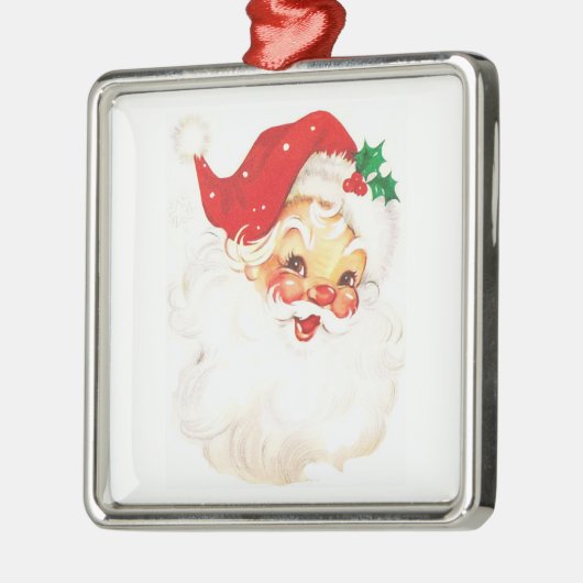 ヴィンテージサンタクロースイラストレーション メタルオーナメント (左)