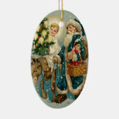 ヴィンテージサンタクロースインブルーオーナメント セラミックオーナメント (右)