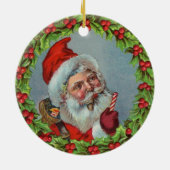 ヴィンテージサンタクロースインリースオーナメント セラミックオーナメント (裏面)