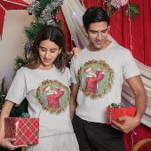 ヴィンテージサンタクロースインリース ユニセックス Tシャツ