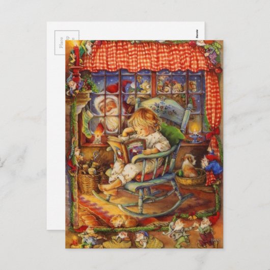 ヴィンテージサンタクロースイン シーズンポストカード (正面/裏面)