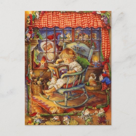 ヴィンテージサンタクロースイン シーズンポストカード (正面)