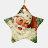 ヴィンテージサンタクロースウィズパインリース セラミックオーナメント (裏面)