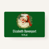 ヴィンテージサンタクロースウィズパインリース バッジ (裏面)