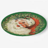 ヴィンテージサンタクロースウィズパインリース ペーパープレート (アングル)