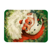 ヴィンテージサンタクロースウィズパインリース マグネット (横)