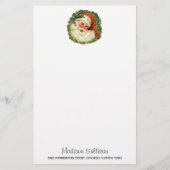 ヴィンテージサンタクロースウィズパインリース 便箋 (正面)