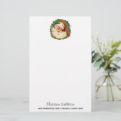 ヴィンテージサンタクロースウィズパインリース 便箋 (スタンド正面)