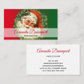 ヴィンテージサンタクロースウィズパインリース 名刺 (正面/裏面)