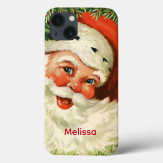 ヴィンテージサンタクロースウィズパインリース iPhone 13ケース