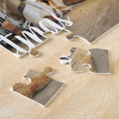 ヴィンテージサンタクロースオプションメリークリスマス文字 ジグソーパズル (側面)