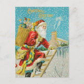 ヴィンテージサンタクロースオンチムニー シーズンポストカード (正面)