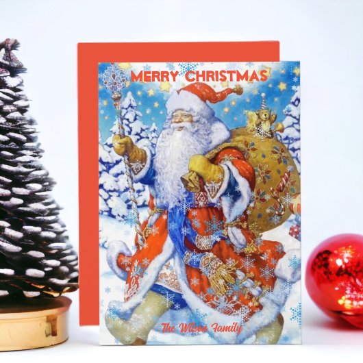 ヴィンテージサンタクロースカスタムメリークリスマスホリデー シーズンカード