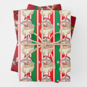 ヴィンテージサンタクロースキャンディーケーン3ラッピング ラッピングペーパーシート (インサイチュ)