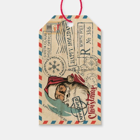 ヴィンテージサンタクロースギフトラベル ギフトタグ (正面)