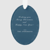 ヴィンテージサンタクロースクラシックブルークリスマスカスタム オーナメント (裏面)