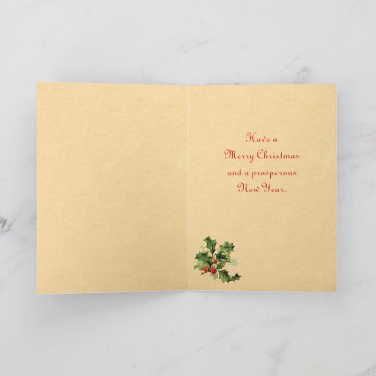 ヴィンテージサンタクロースクリスマスカード シーズンカード (内部)