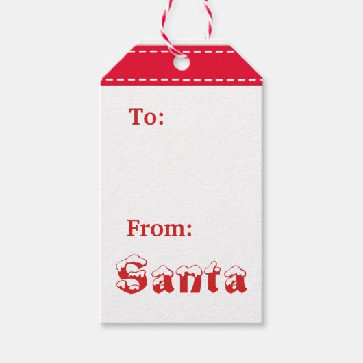 ヴィンテージサンタクロースクリスマスキッズギフトラベル ギフトタグ (正面)