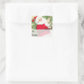 ヴィンテージサンタクロースクリスマスギフトラベル スクエアシール (バッグ)