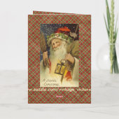 ヴィンテージサンタクロースクリスマスグリーティングカード シーズンカード (裏面)