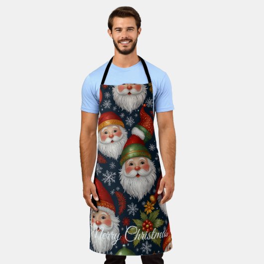 ヴィンテージサンタクロースクリスマスコレクション エプロン (着用した状態)