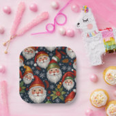 ヴィンテージサンタクロースクリスマスコレクション ペーパープレート (パーティー)