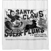 ヴィンテージサンタクロースクリスマスシャワーカーテン シャワーカーテン (正面)