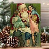 ヴィンテージサンタクロースクリスマスシーン シーズンポストカード