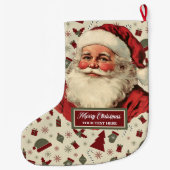 ヴィンテージサンタクロースクリスマスストッキングクラシック ラージクリスマスストッキング (裏面)